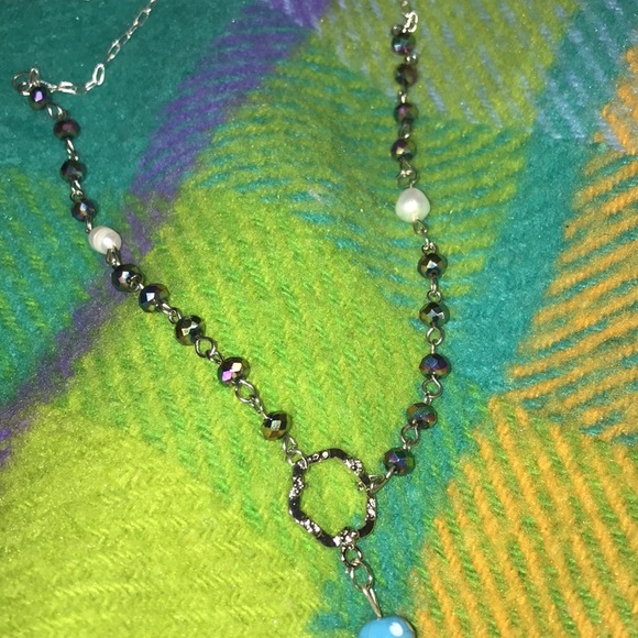 FAIRYCORE BLUE MUSHROOM HELLO KITTY WHIMSIGOTH ROSARY NECKLACE - Picture 5 of 5